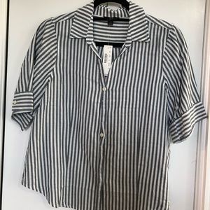 J Crew Striped Cropped Shirt